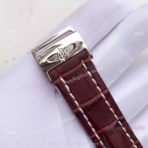 JF FACTORY Breitling Navitimer 01 Men Watch White Dial Brown Leather Strap 7
