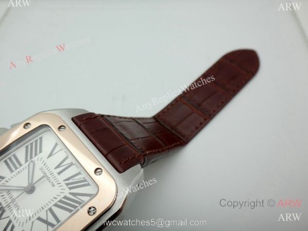 Swiss Replica Cartier Santos de 2-Tone Rose Gold Automatic Watch 7