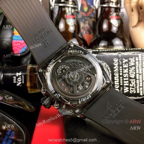 Fake Hublot Geneve Big Bang Black Unico Sapphire VK Chronograph Watch 7