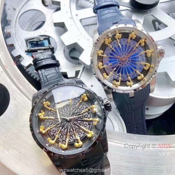 New Copy Roger Dubuis Excalibur RDDBEX0495 SS Gray Dial Watch 7