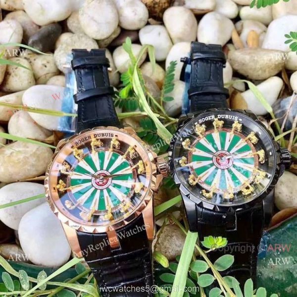 Roger Dubuis Excalibur Rddbex0495 Copy Watch Green White Face 7