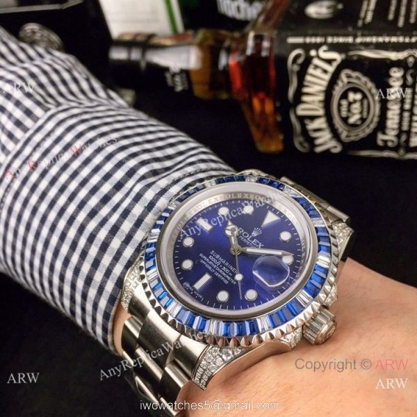 Rolex Rainbow Fake Watch Rolex Submariner Yellow Gold 40mm 7