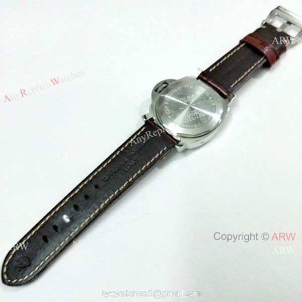 Fake Panerai Luminor GMT PAM00088 Watch Ss Brown Leather Band 7