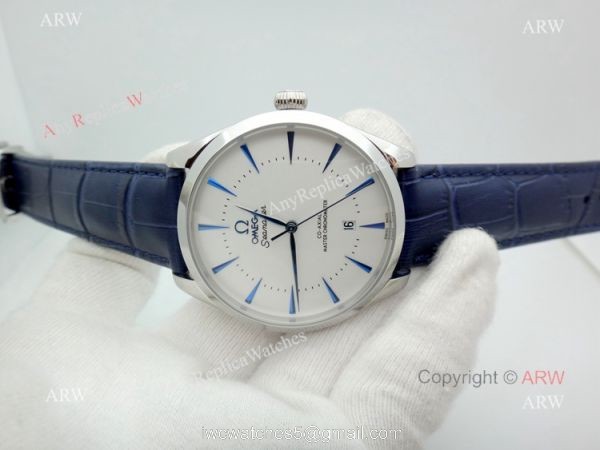 Low Price Omega Seamaster Automatic Watch Blue Leather Strap 7