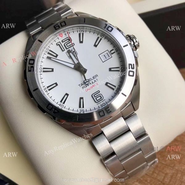Swiss Replica Tag Heuer Formula 1 CALIBRE 5 White Dial Bracelet 2019 New 7