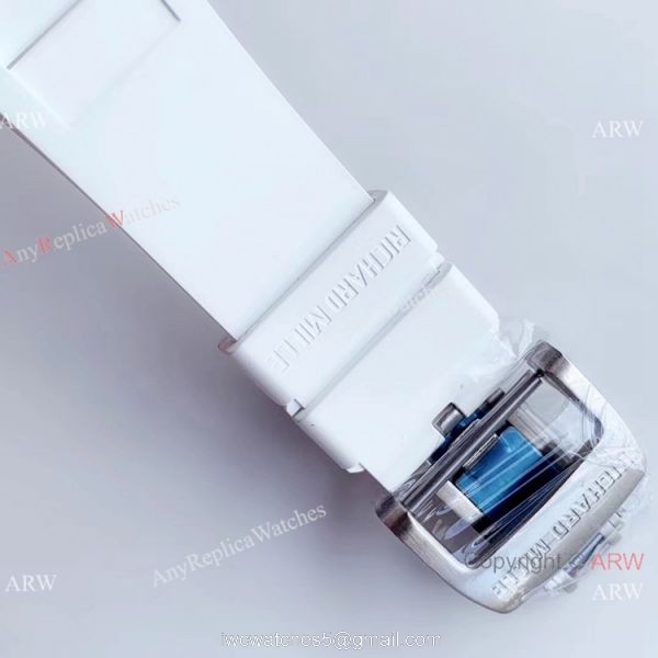 KV Factory Swiss 7750 Richard Mille RM 011-FM Polo Club Saint Tropez White Ceramic Watch Richard Mille AAA 7