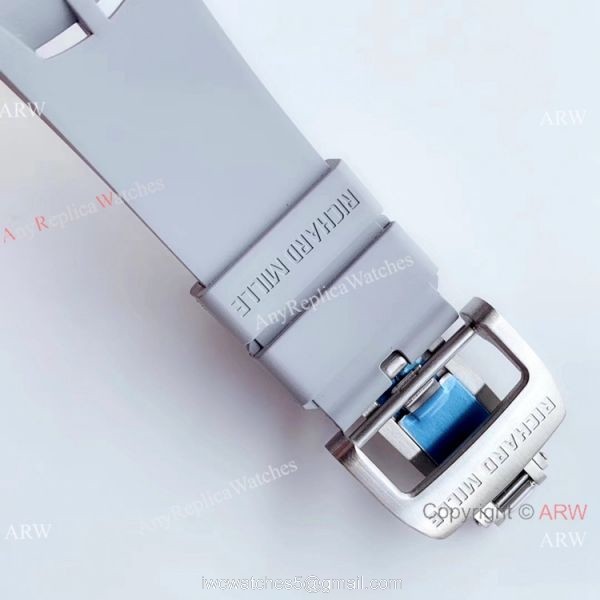 KV Factory Swiss Copy Richard Mille RM 011-FM Polo Club Saint Tropez Watch White Ceramic Gray Skeleton Dial 7