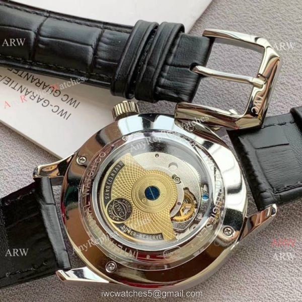 IWC Portugieser Annual Calendar Watches White Dial Black Leather Strap 7