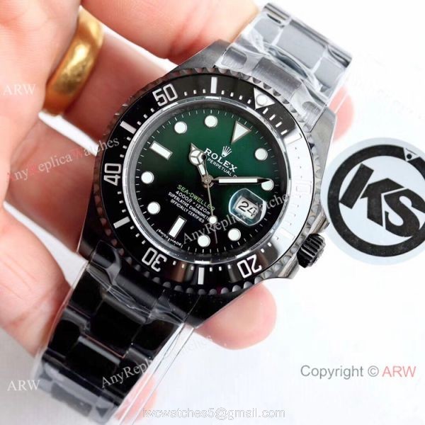 Rolex Sea Dweller 50th Anniversary Replica Watch All Black D-Green Dial KS Factory 2824 Movement 7