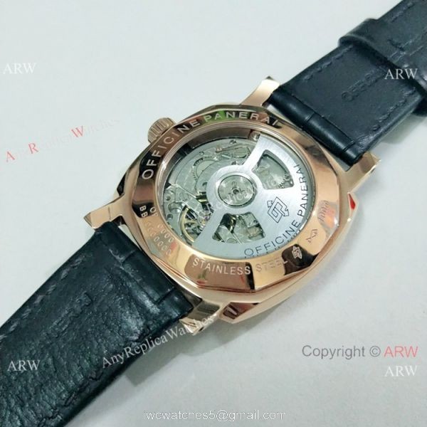 Fake Panerai Radiomir Rose Gold Black Dial 45mm Watch PAM00575 7