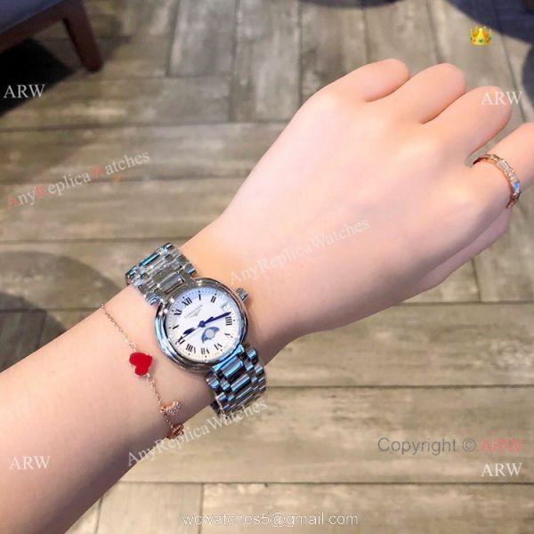 Longines PrimaLuna Quartz White Dial Ladies Watch New Replica 7