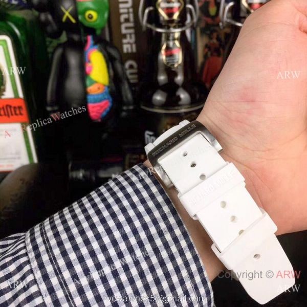 Swiss Replica Richard Mille RM035 Americas Diamond Red Rubber Watch 7