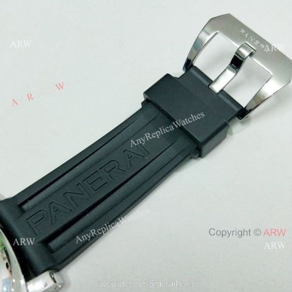 Copy Panerai Luminor PAM00112 Watch Black Dial Black Rubber Strap 7