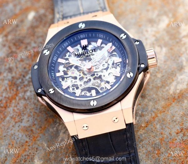 Copy Hublot Skeleton Big Bang Men Watch Sand Case 45mm 7
