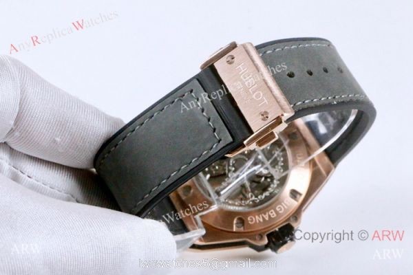 Best Fake Hublot Geneve Big Bang Skeleton Dial Rose Gold Watch 45mm 7