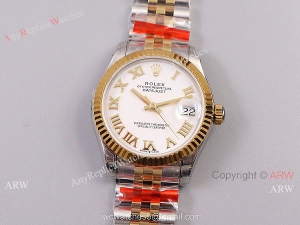 (TW) Rolex Datejust Swiss eta2836 Watch White Roman Dial 31mm 7