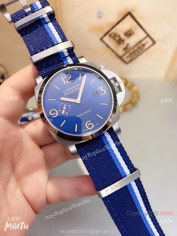 Best Replica Panerai Luminor Marina Black Dial Nato Strap Mens Watch 7