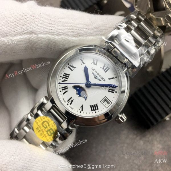 Swiss Replica Longines PrimaLuna Moonphase Lady Watch Stainless Steel Sapphire Glass 7