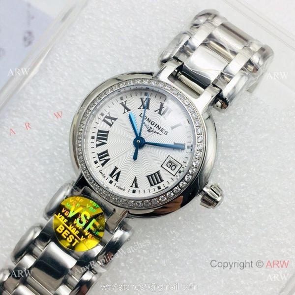 (VS) Swiss Grade Longines PrimaLuna Stainless Steel Ladies Watch 7