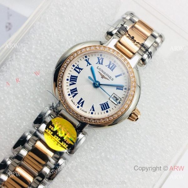 VSF 1-1 Best Edition Replica Longines PrimaLuna Ladies Watch 2 Tone Rose Gold 7