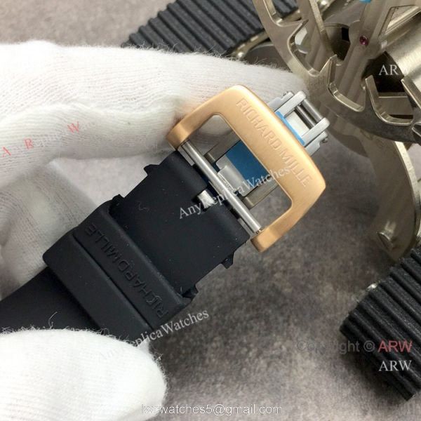 Super Clone Richard Mille AAA RM 67-01 Extra Flat Rose Gold Diamond Watch 7