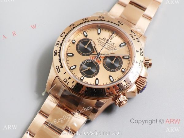 JH Factory Swiss 4130 Replica Rolex Daytona Rose Gold 40mm Watch 7