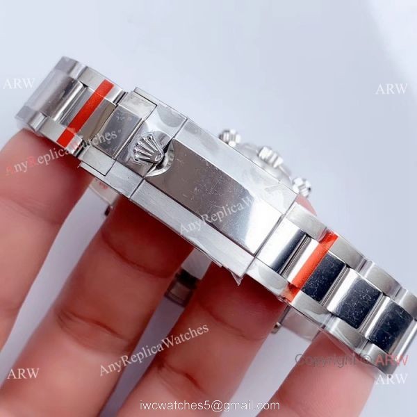Replica Rolex Daytona Super Noob Factory Swiss 4130 Watch SS Silver Dial 7