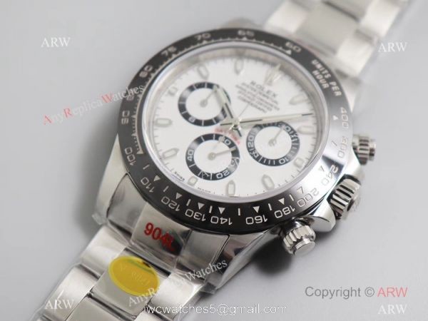 Noob V3 version Rolex Daytona Stainless Steel White Dial Copy Watch 7