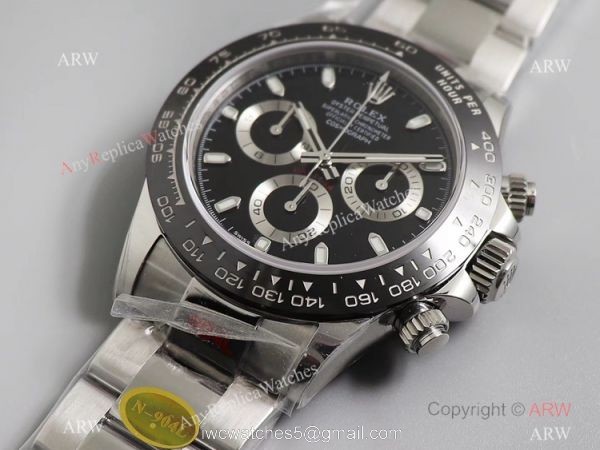 Noob V3 Rolex Daytona Stainless Steel Black Ceramic Watch AAA Replica 7