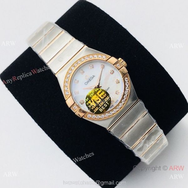 (VS) Omega Constellation Two Tone Rose Gold 27mm Watch with Quartz Movement 7