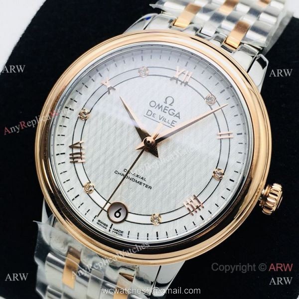 (VS) Omega De Ville Prestige 2-Tone Rose Gold Watch with 2892 Movement 7