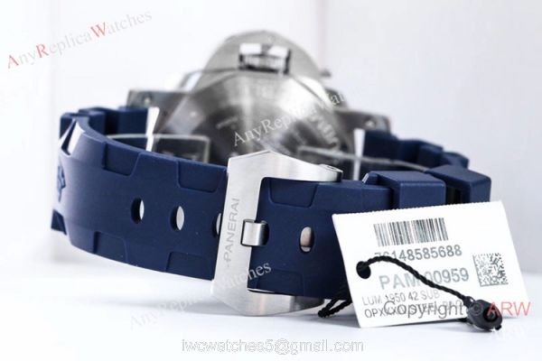 (VS) Swiss Copy Panerai Luminor Submersible PAM 959 Watch Blue Bezel 7