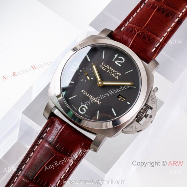 (VS) Swiss Panerai Luminor Marina PAM00351 Watch Titanium Case 7