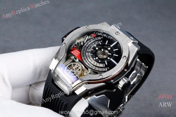 Swiss Quality Hublot Tourbillon Skeleton MP-09 Tourbillon Bi-Axis Silver Watches 7
