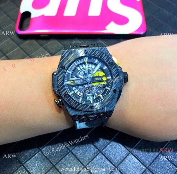 New Replica Hublot Big Bang Unico Golf Chronograph Watches All Black 7