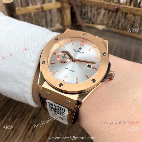 Fake Hublot Classic Fusion Black Dial Rose Gold Watches 42mm 7