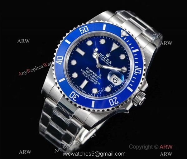 NOOB Factory V8 Version Swiss 3135 Rolex Submariner Smurf Blue Ceramic Replica Watch 7