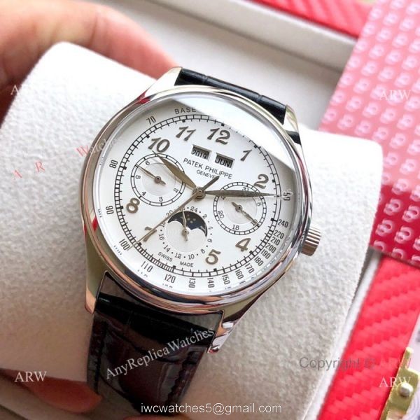 Swiss Replica Patek Philippe Base 1000 SS White Dial Watches 7