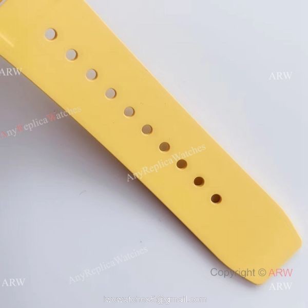 KV Factory New Replica Richard Mille RM035-02 Carbon Watch With Yellow Rubber Strap 7