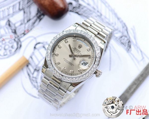 NEW UPGRADED Copy Rolex Day-Date II Stainless Steel President Gray Face 7