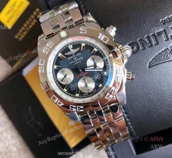 Swiss Breitling 1884 Replica Chronometre Certifie Stainless Steel Grey Dial Mens Watch 7