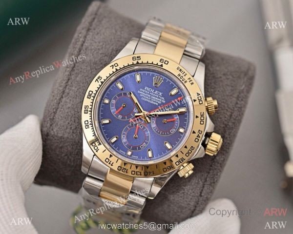 Two Tone Rolex Daytona Blue Dial Replica Replica Watch 40mm 7