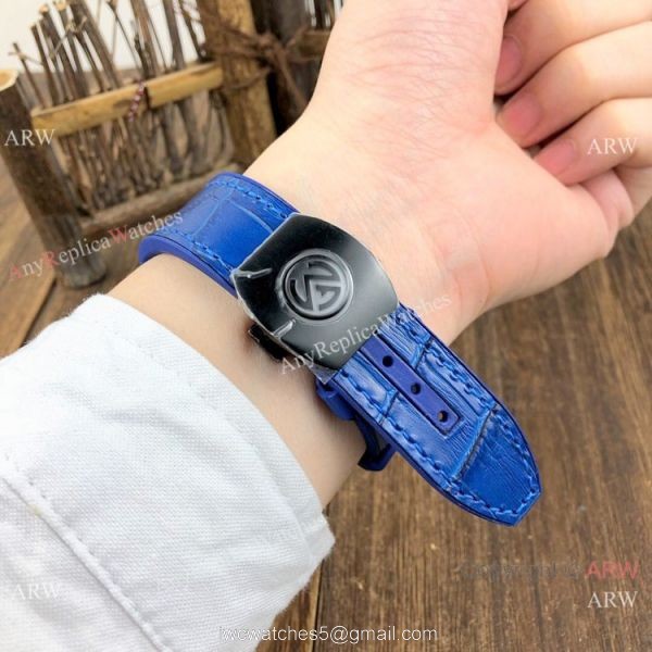 Copy Franck Muller Vanguard V45 Men Watch Black and Blue 7