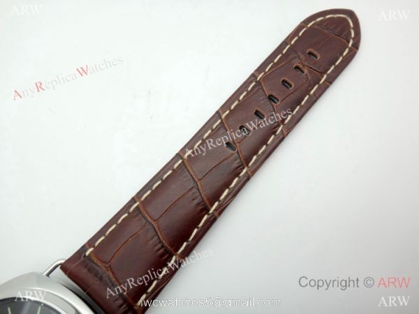 Panerai PAM183 Black Seal Watch SS Brown Leather Strap 7