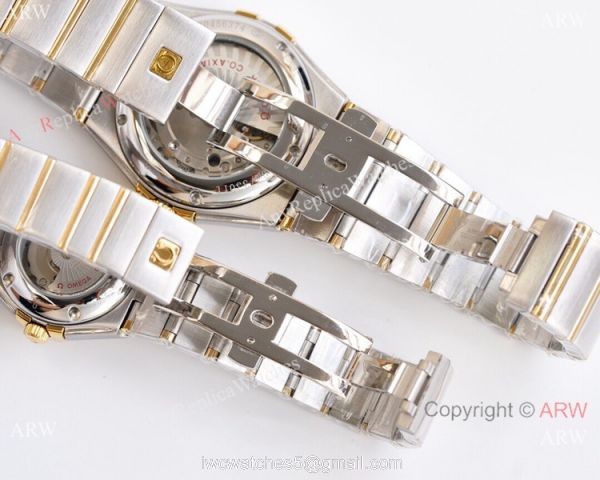 Swiss Quality Copy Omega Double Eagle Watches 2-Tone Silver Dial 38mm or 27mm 7