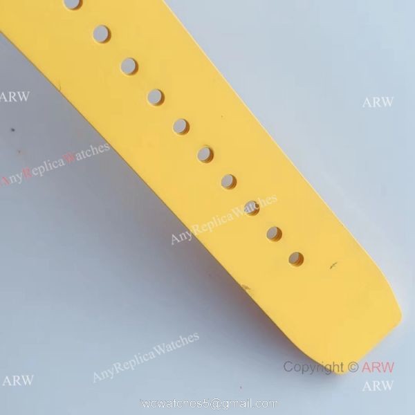 KV Factory V2 Upgraded Carbon Richard Mille RM011 Yellow Rubber Band Replica Watches For Sale 7