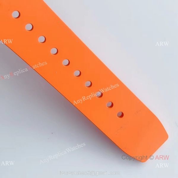KV Factory V2 Upgraded Knockoff Richard Mille RM011 Orange Rubber Band Carbon Watch 7