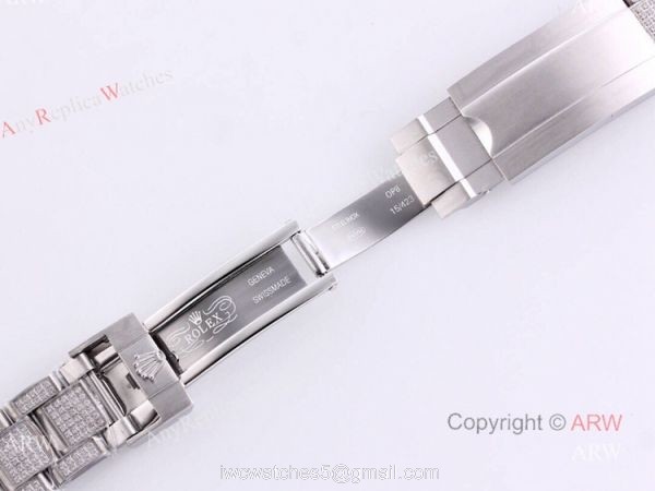 Replica Rolex Submariner 116610 Silver Diamond Iced Out Watch 40mm 7
