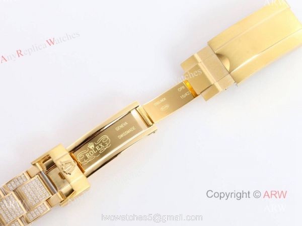 Iced Out Rolex Submariner 116610 All Gold Replica Watches For Men 7