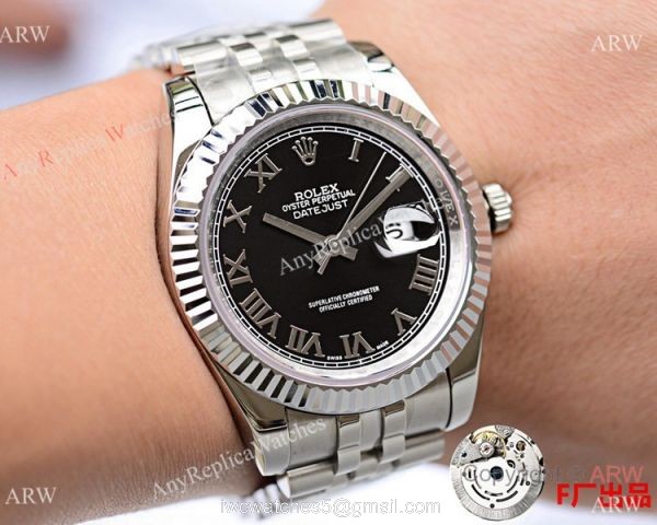 NEW UPGRADED Copy Rolex Jubilee Datejust 2 Watches SS Black Roman Face 7